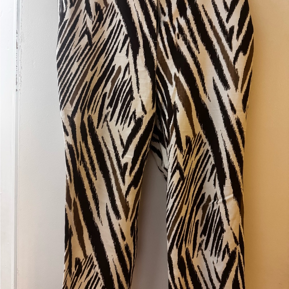 Chico's So Slimming Cream and Brown Crop Pants